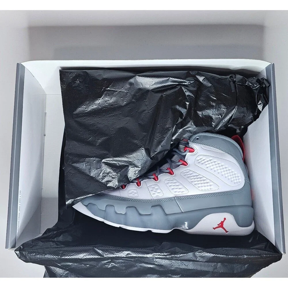 Nike Air Jordan 9 Retro Fire Red Shoes White Sneakers Men's 10 CT8019-162 11.5W